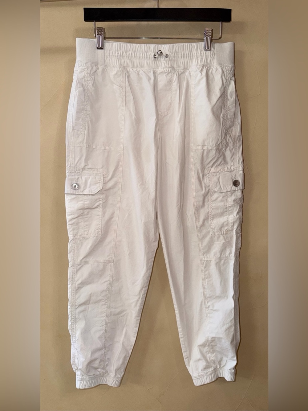 Cargo Jogger Pants DKNY Sport Women’s White Sz Small  Pockets EUC